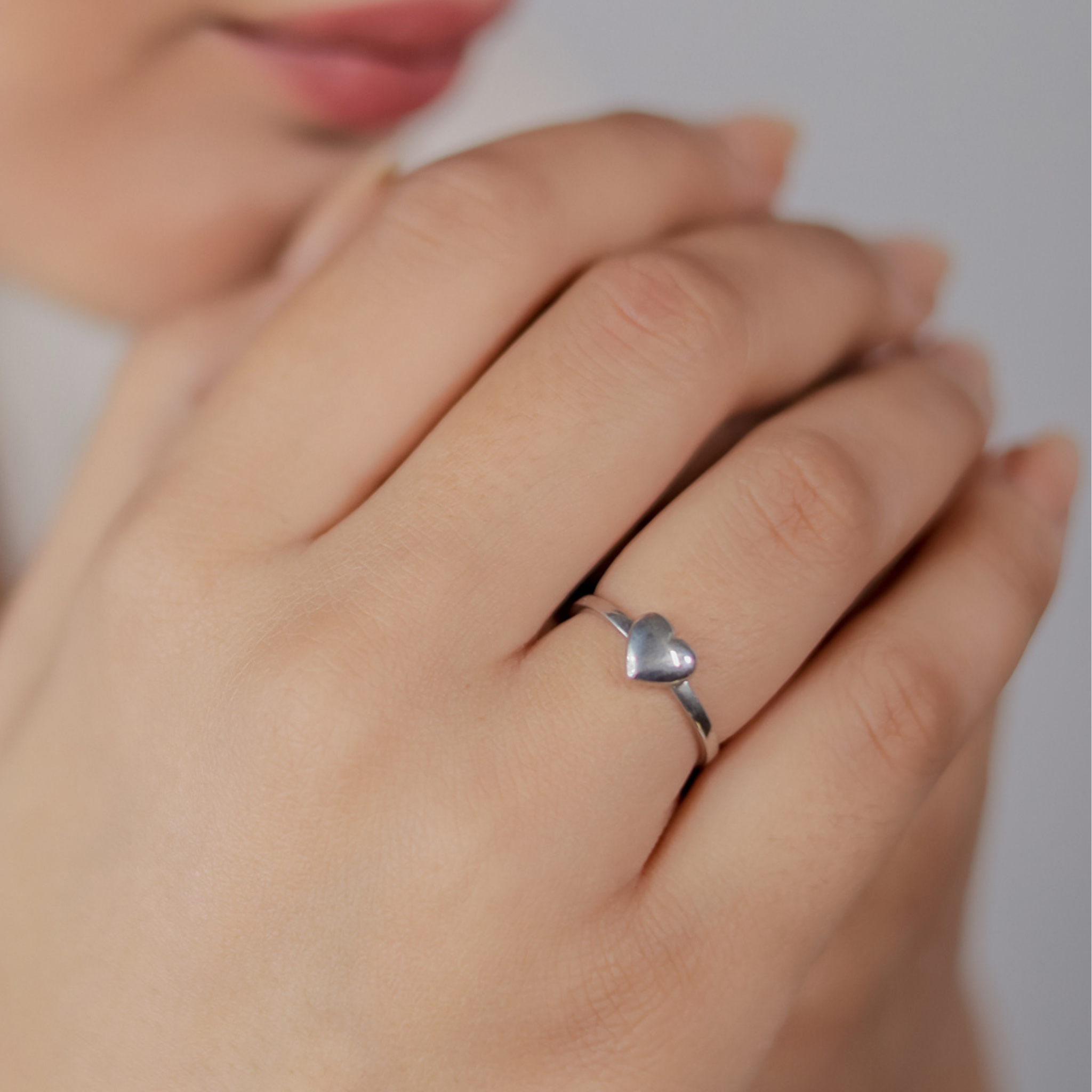 Valentine Heart Shape Tiny Promise Ring – Hallmarked 925 Sterling Silver Yellow Gold Plated | Elegant Party Wear Jewelry